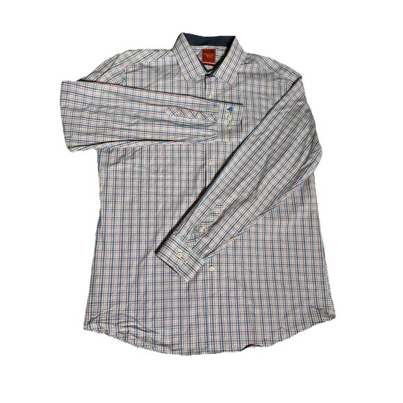 Original Penguin Button Up Mens 17 36/37 Plaid Slim Fit Cotton 90704 - Picture 2 of 9